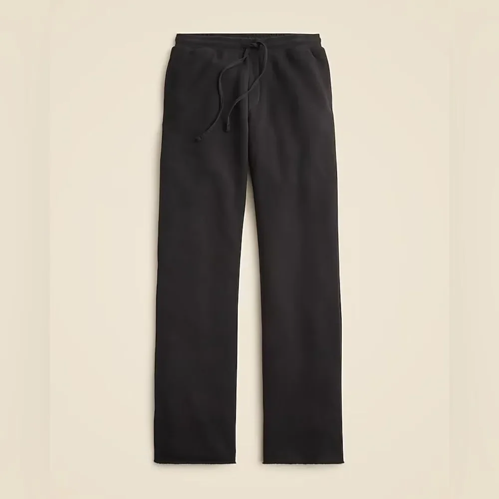 NWT J CREW Heritage terry wide-leg sweatpant in black
